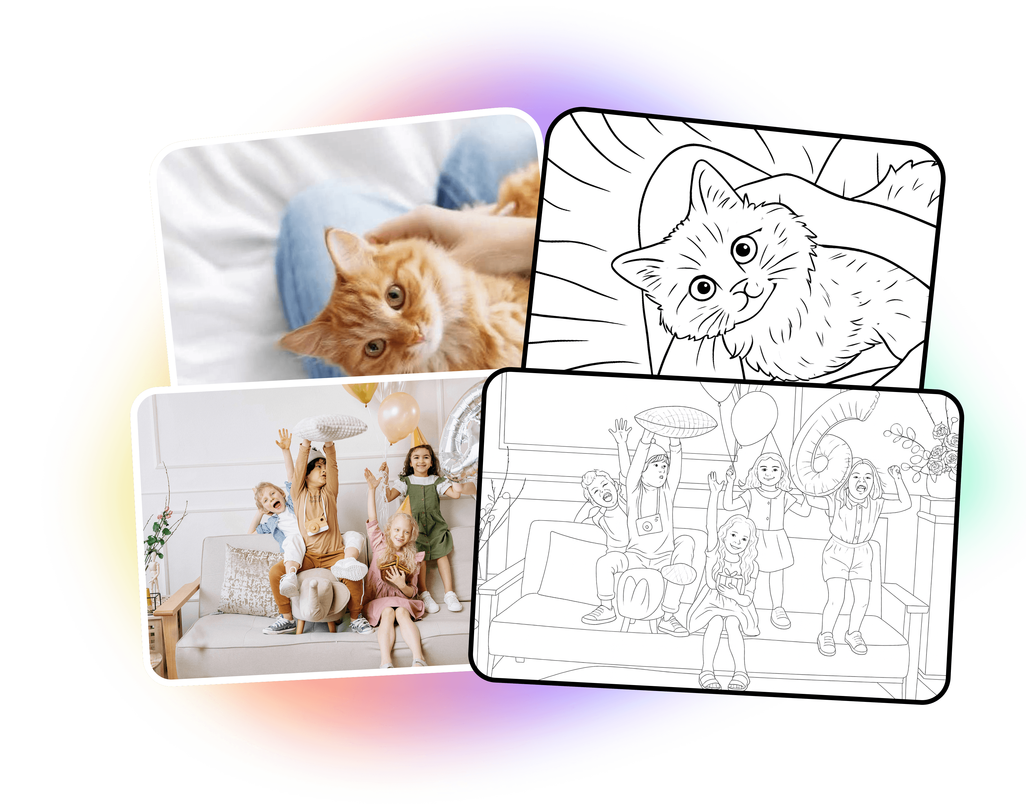 Niños y adultos coloreando dibujos para colorear imprimibles