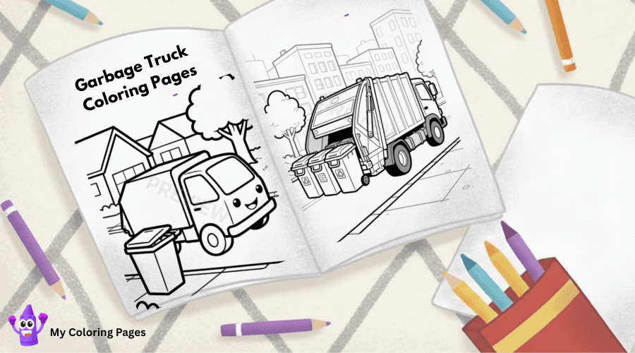 Garbage Truck Coloring Pages