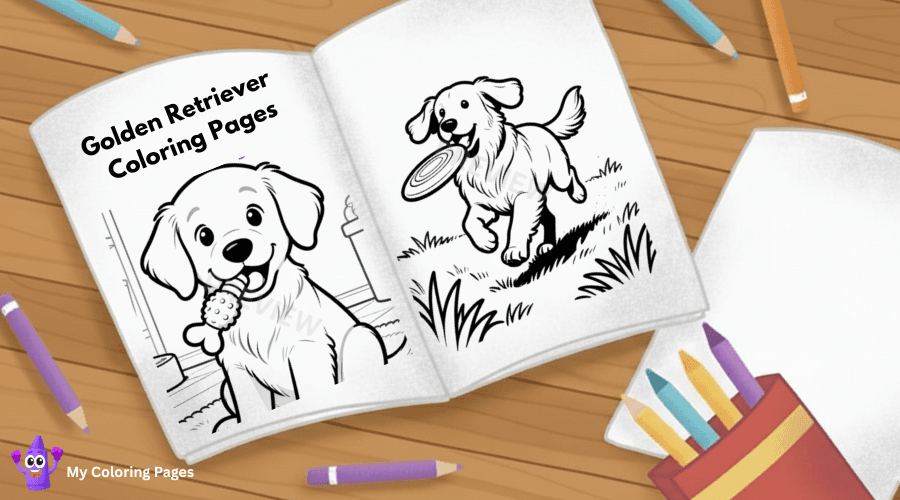 Golden Retriever Coloring Pages