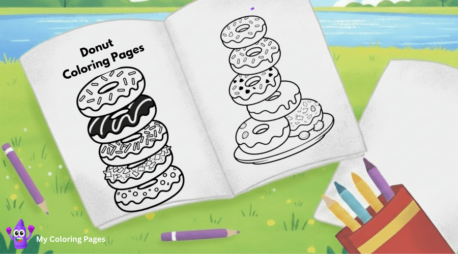 Donut Coloring Pages