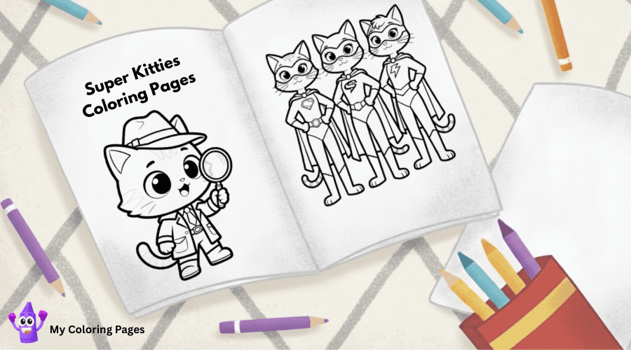 Super Kitties Coloring Pages