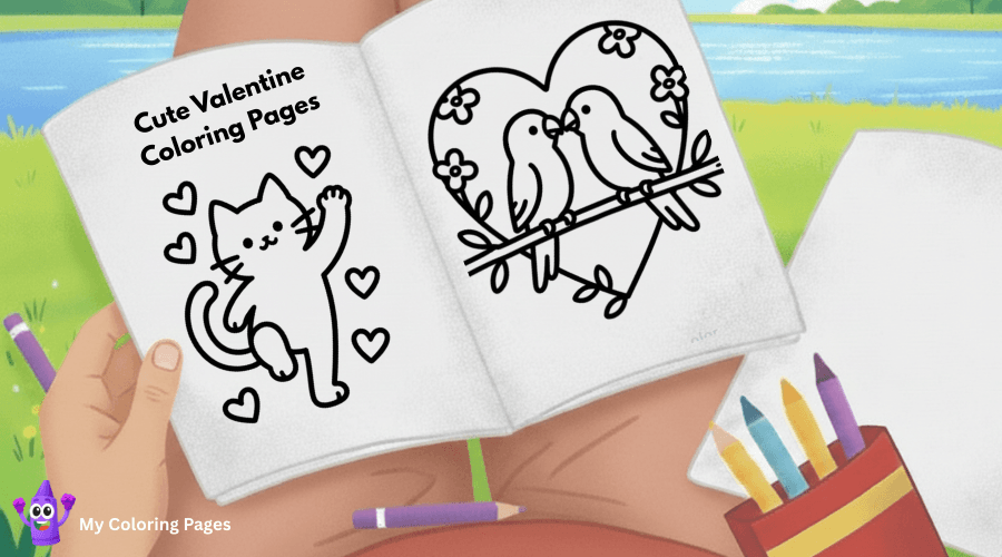 Cute Valentine Coloring Pages
