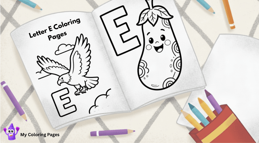 Letter E Coloring Pages