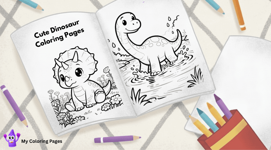 Cute Dinosaur Coloring Pages