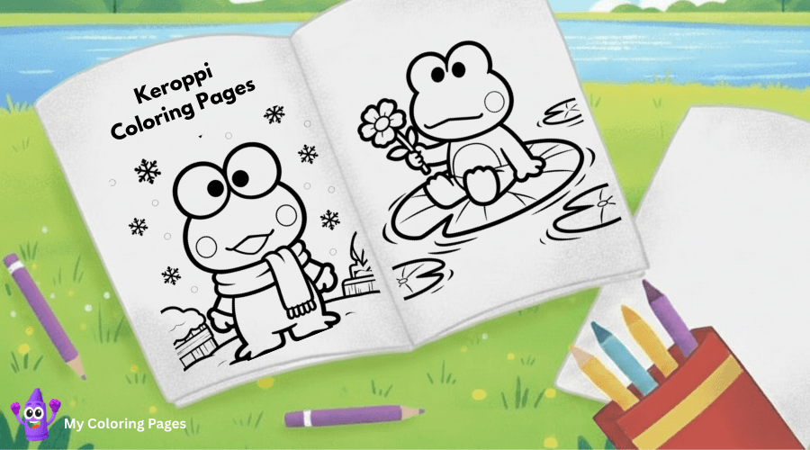 Keroppi Coloring Pages
