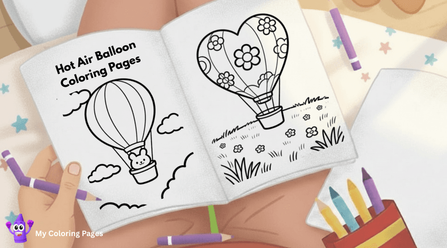 Hot Air Balloon Coloring Pages