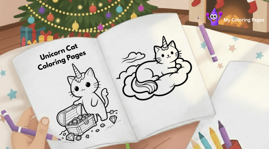 Unicorn Cat Coloring Pages