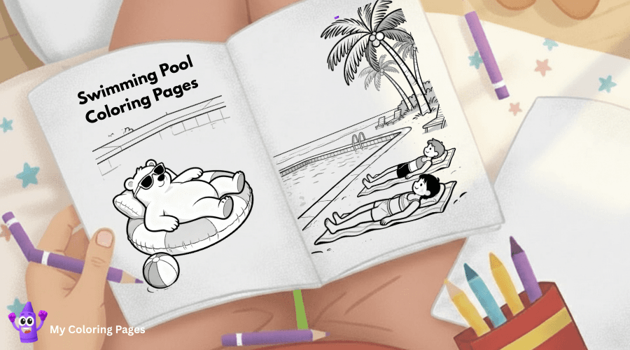 Swimming Pool Coloring Pages