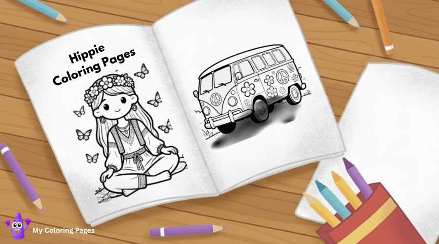 Hippie Coloring Pages