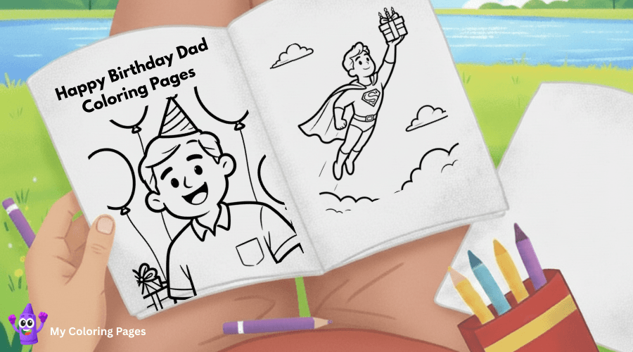 Happy Birthday Dad Coloring Pages