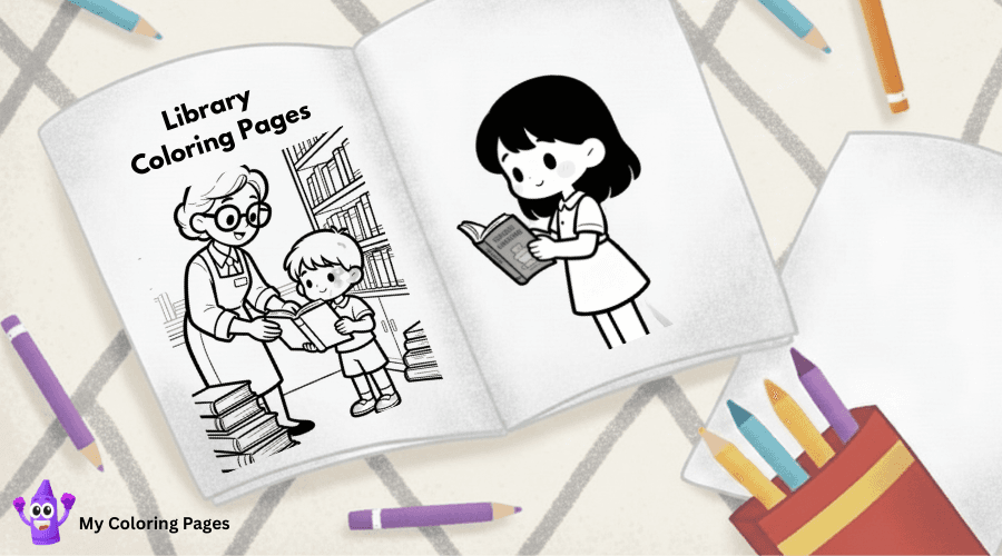 Library Coloring Pages