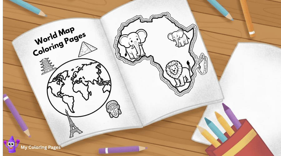 World Map Coloring Pages