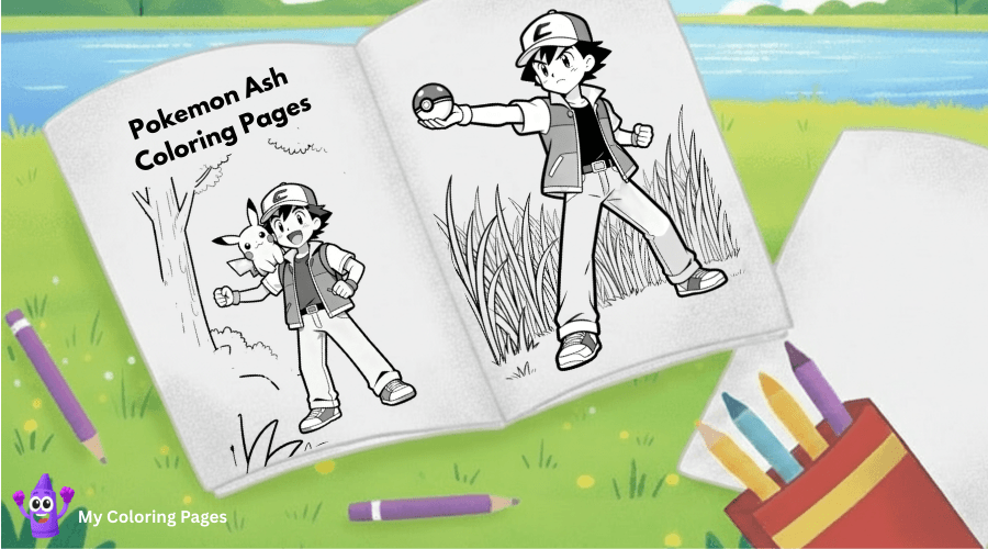 Pokemon Ash Coloring Pages