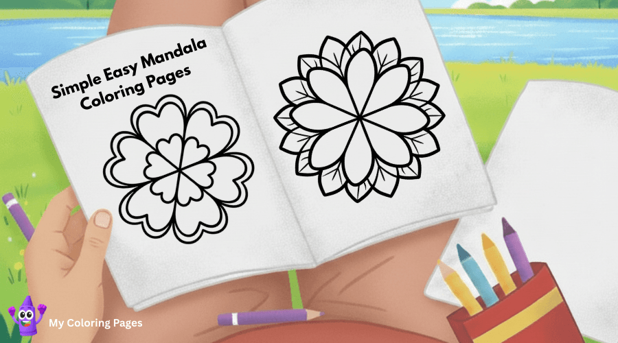 Simple Easy Mandala Coloring Pages