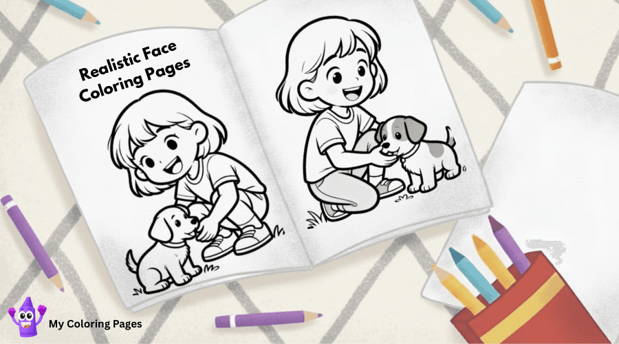 Realistic Face Coloring Pages