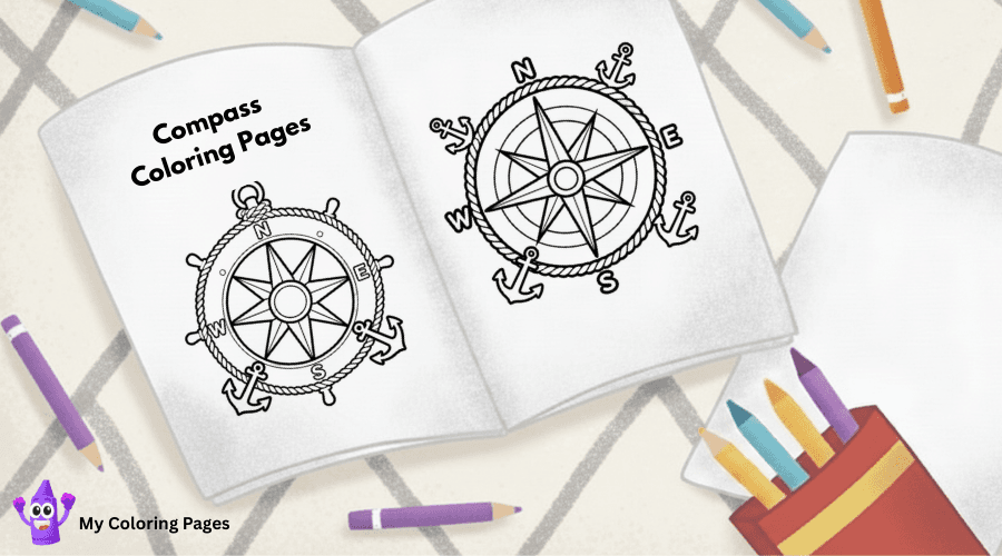 Compass Coloring Pages