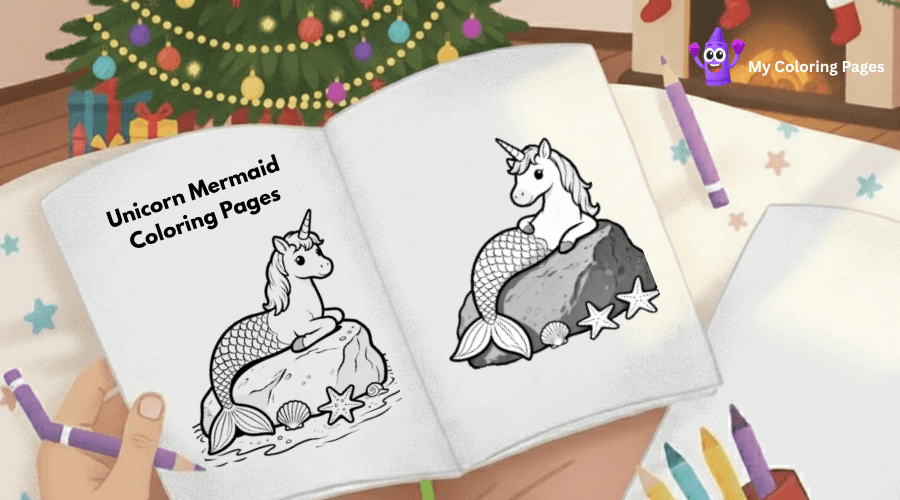 Unicorn Mermaid Coloring Pages