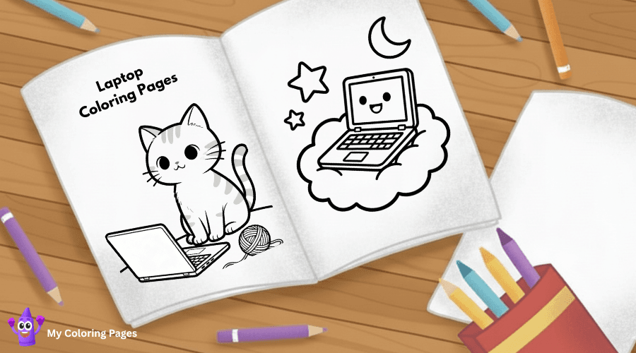 Laptop Coloring Pages