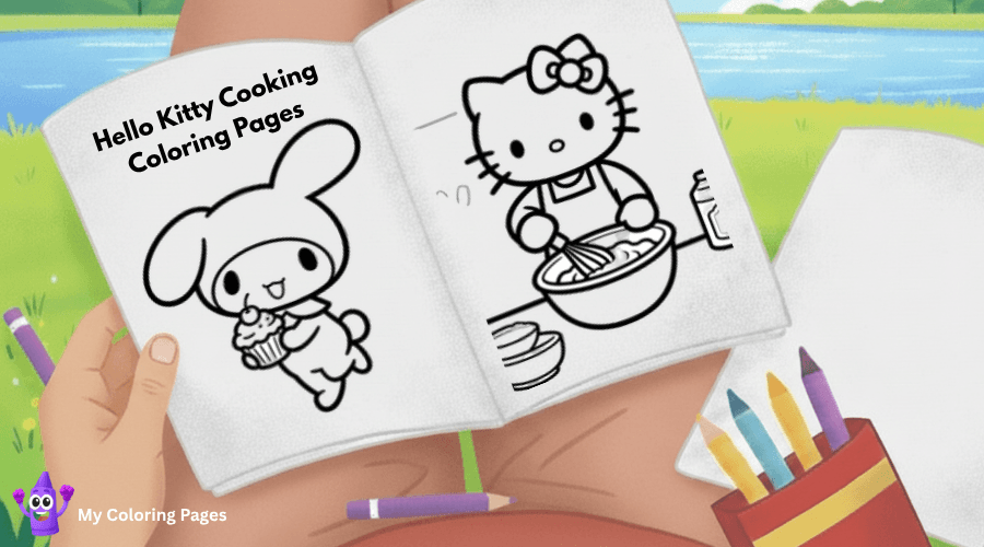 Hello Kitty Cooking Coloring Pages