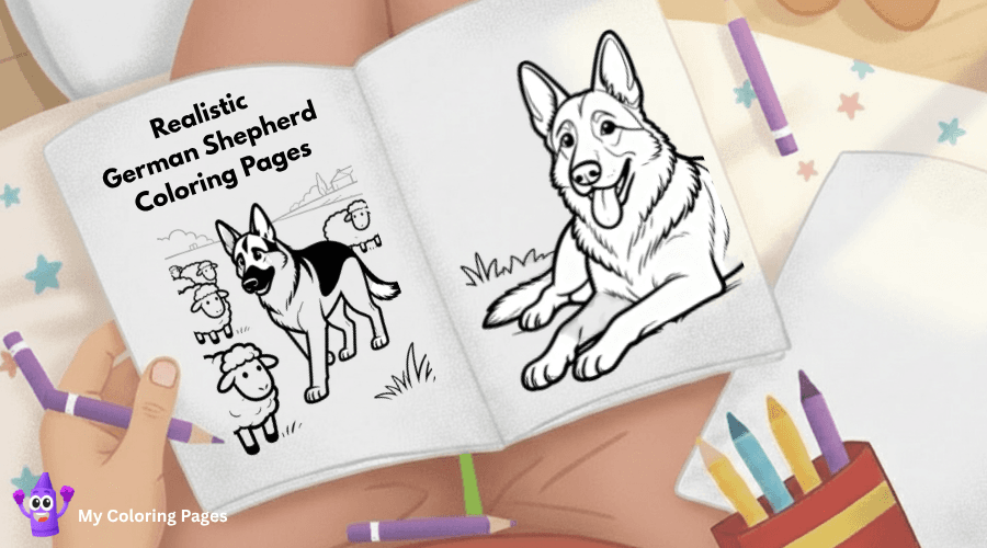 Realistic German Shepherd Coloring Pages