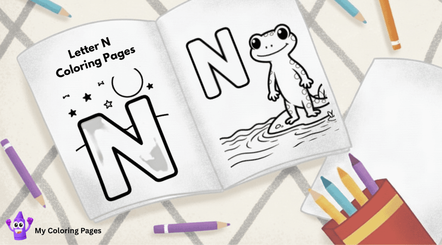 Letter N Coloring Pages