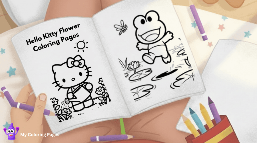 Hello Kitty Flower Coloring Pages