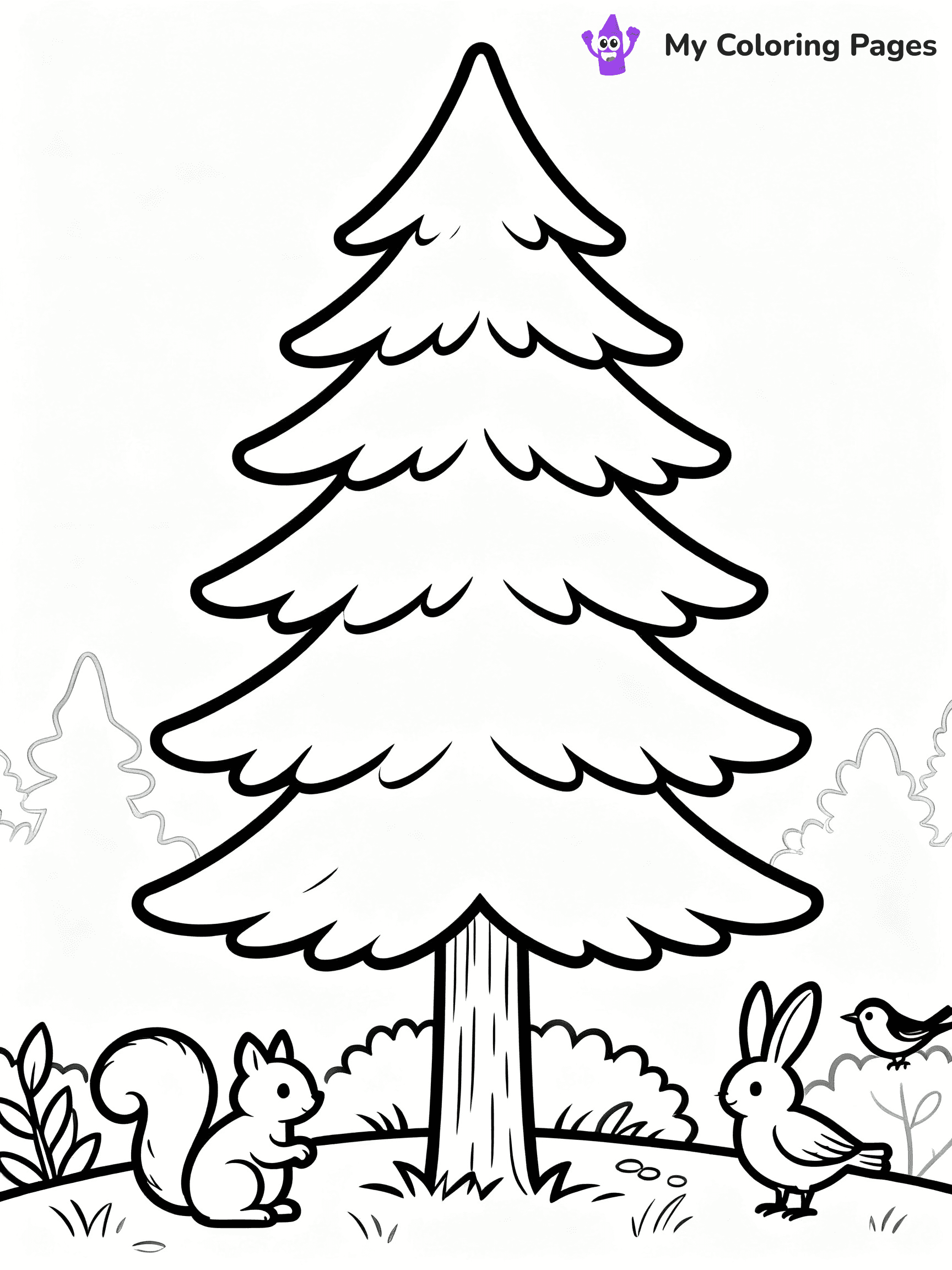 Simple Tree Coloring Pages - 18