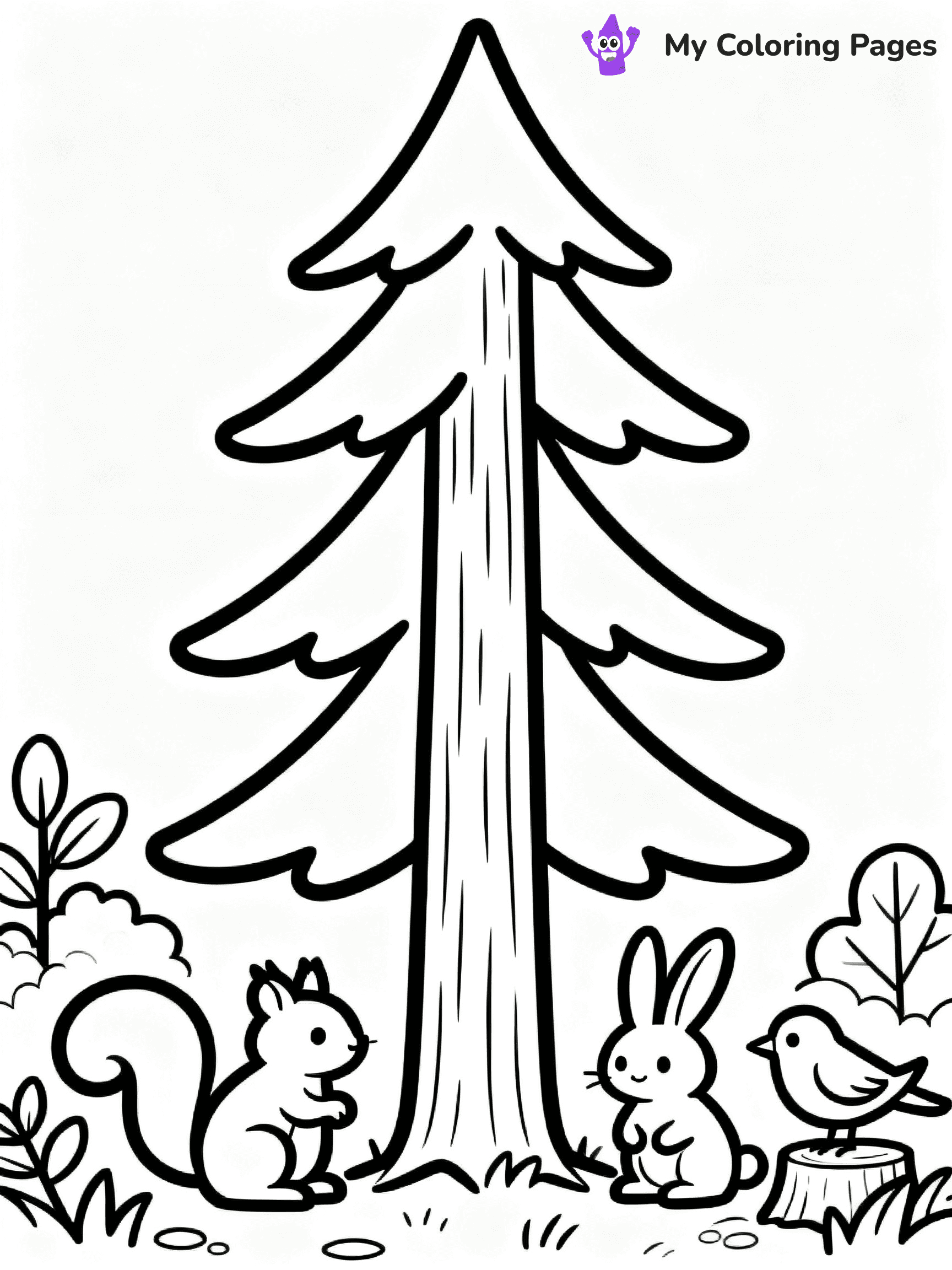 Simple Tree Coloring Pages - 17