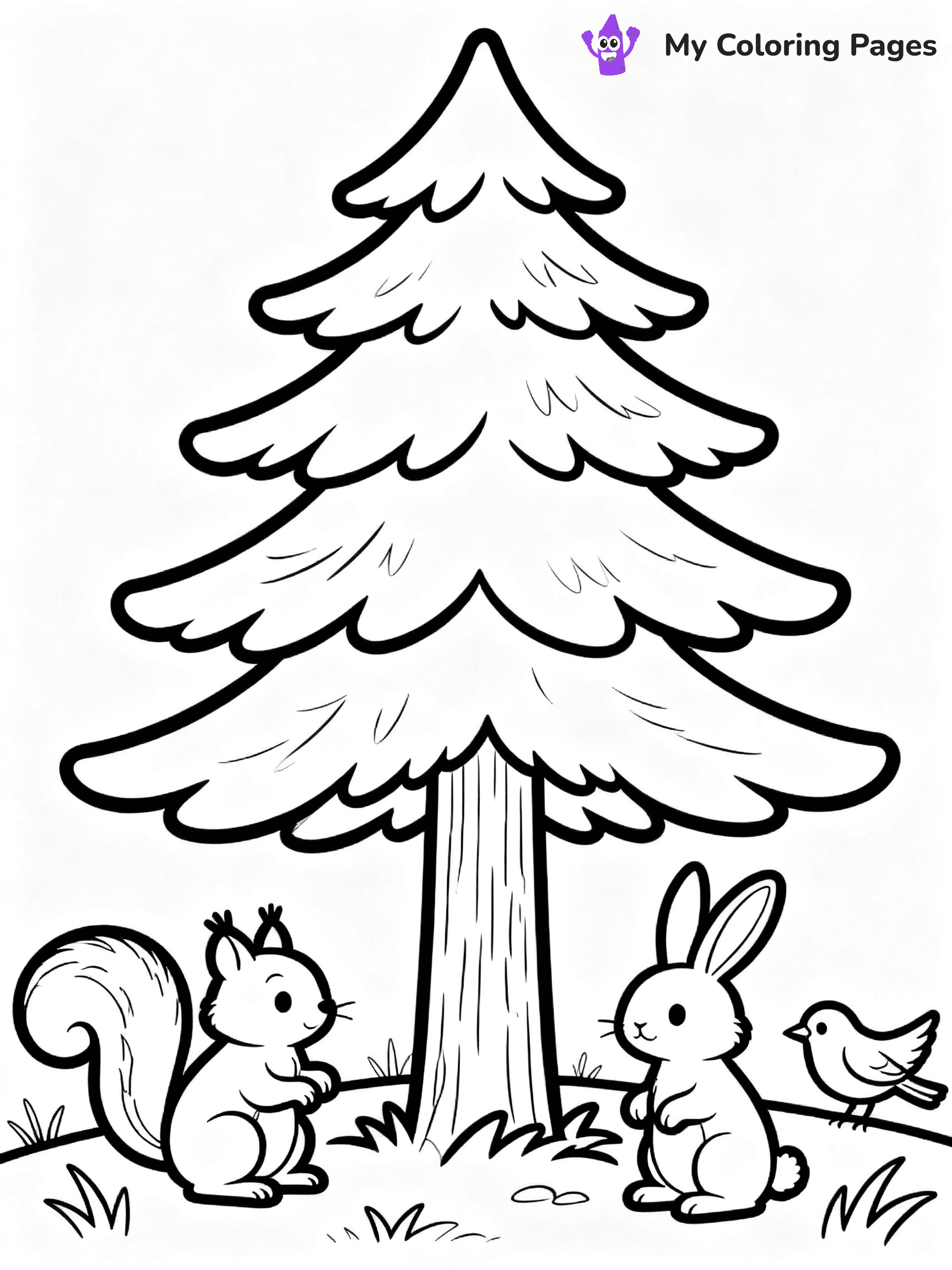 Simple Tree Coloring Pages - 13