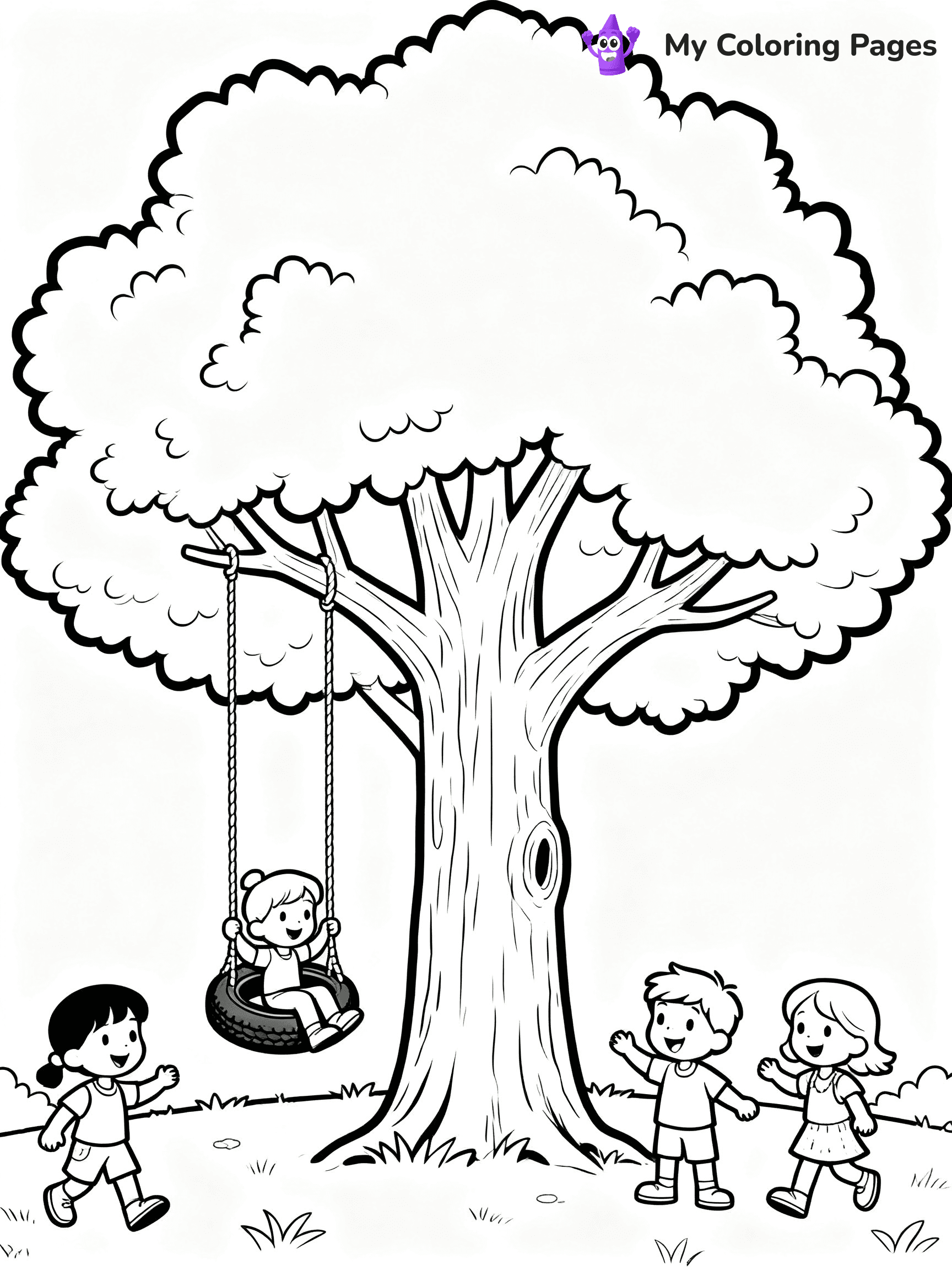 Simple Tree Coloring Pages - 4