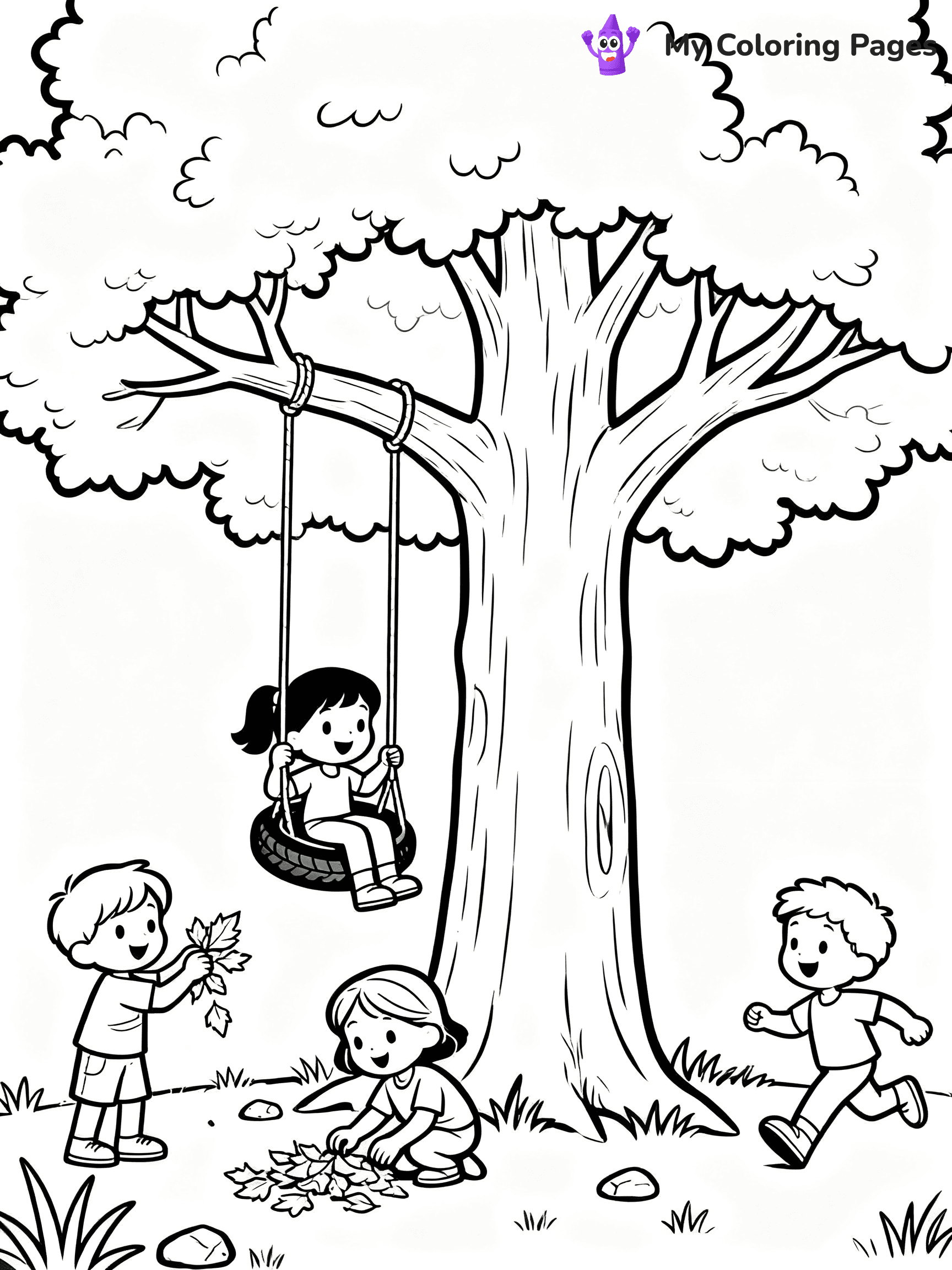 Simple Tree Coloring Pages - 2
