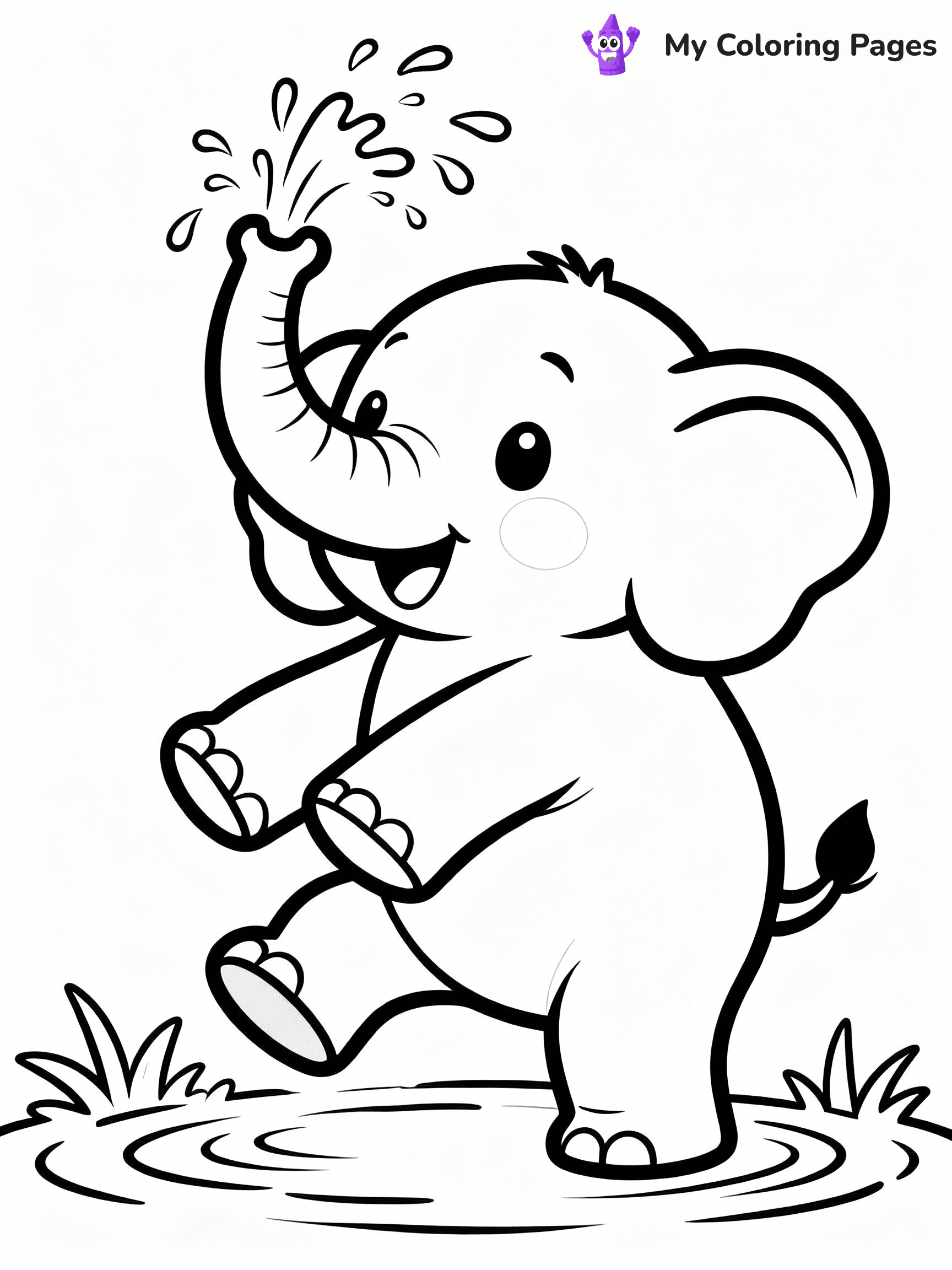 Elephant Coloring Pages - 48