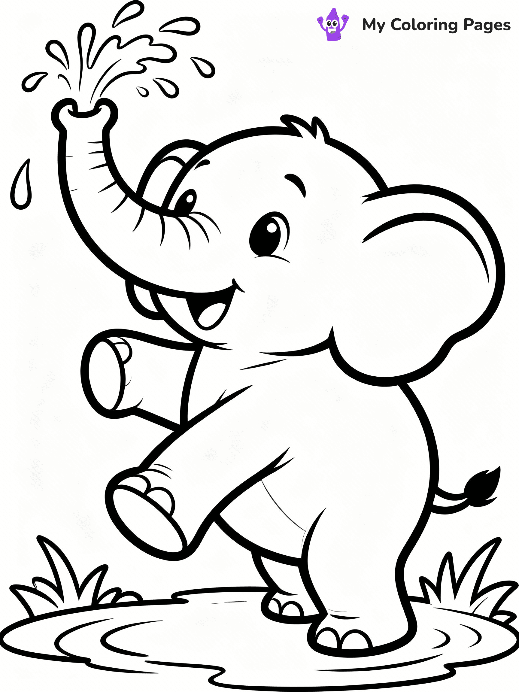 Elephant Coloring Pages - 47