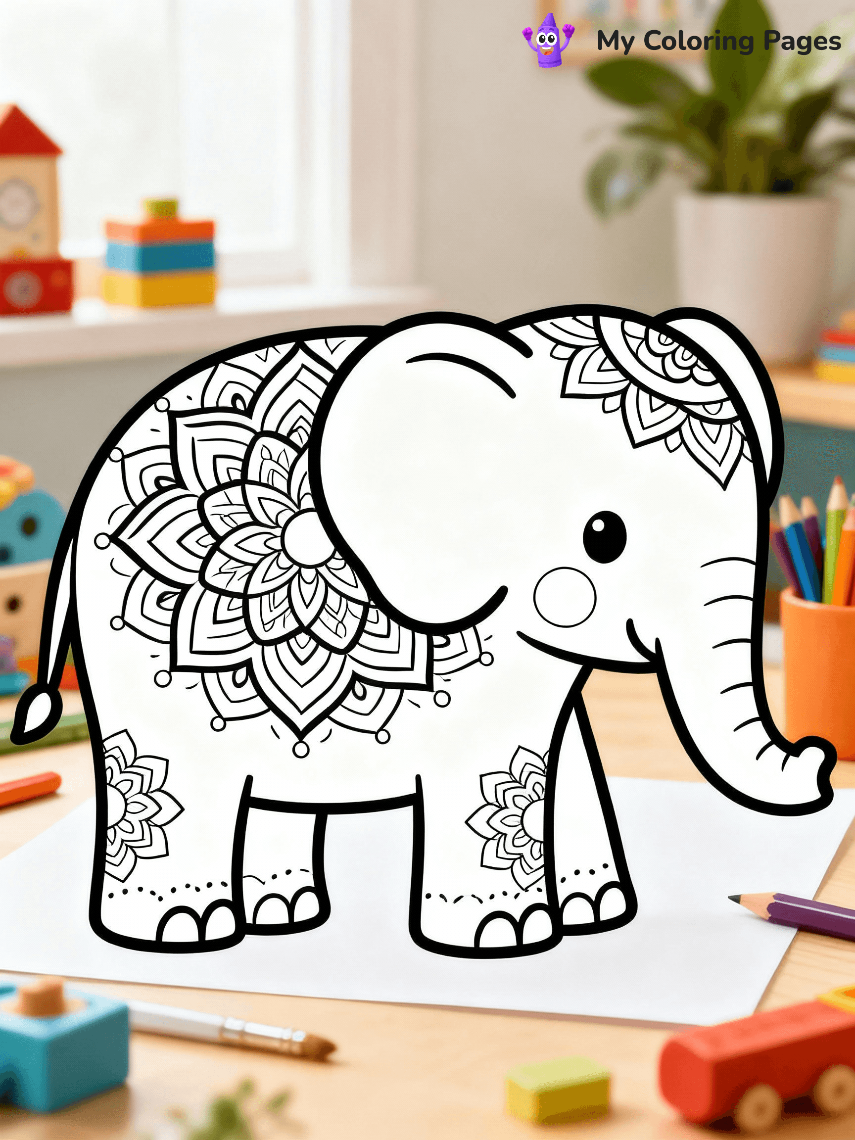 Elephant Coloring Pages - 36