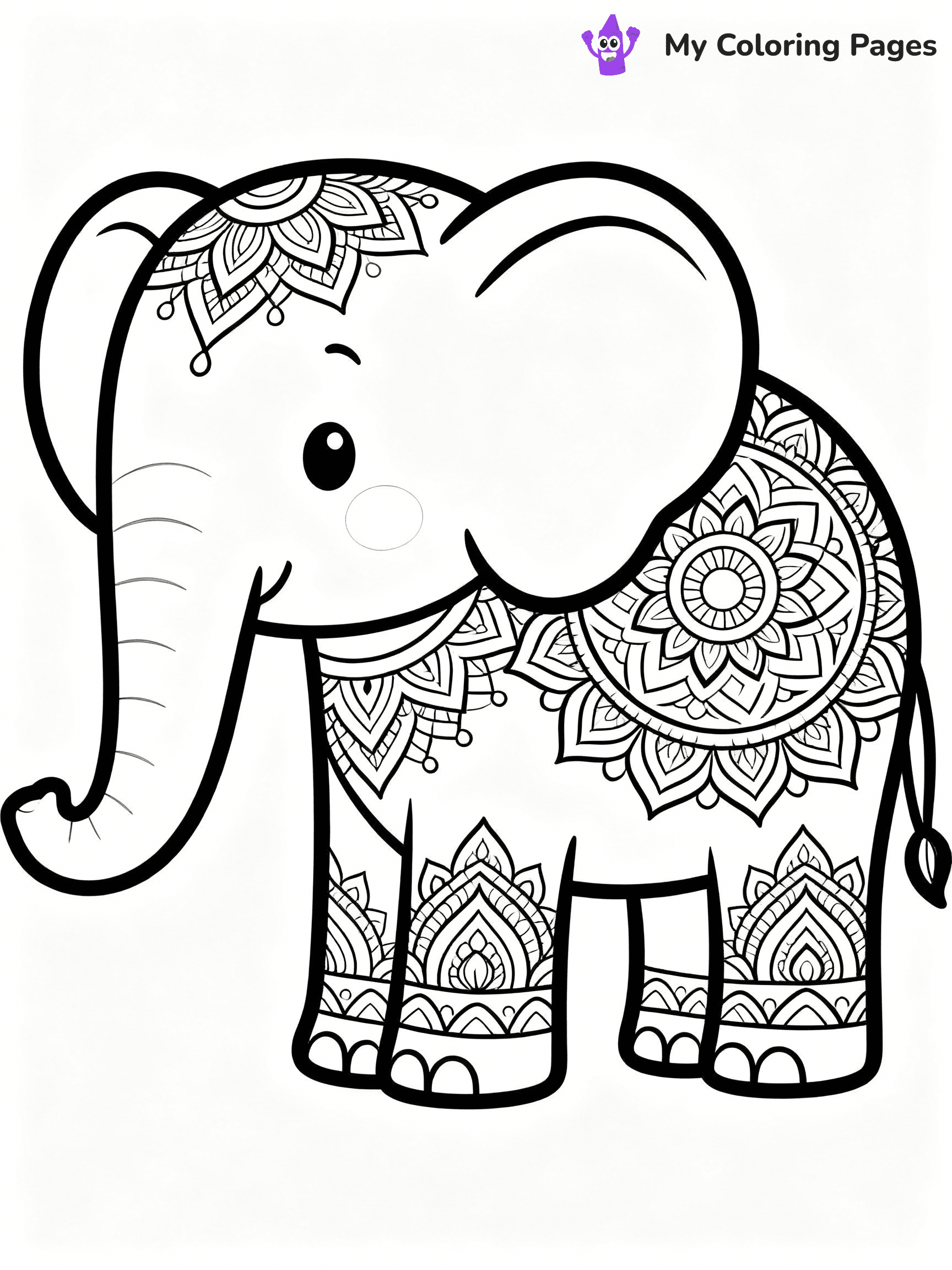Elephant Coloring Pages - 29
