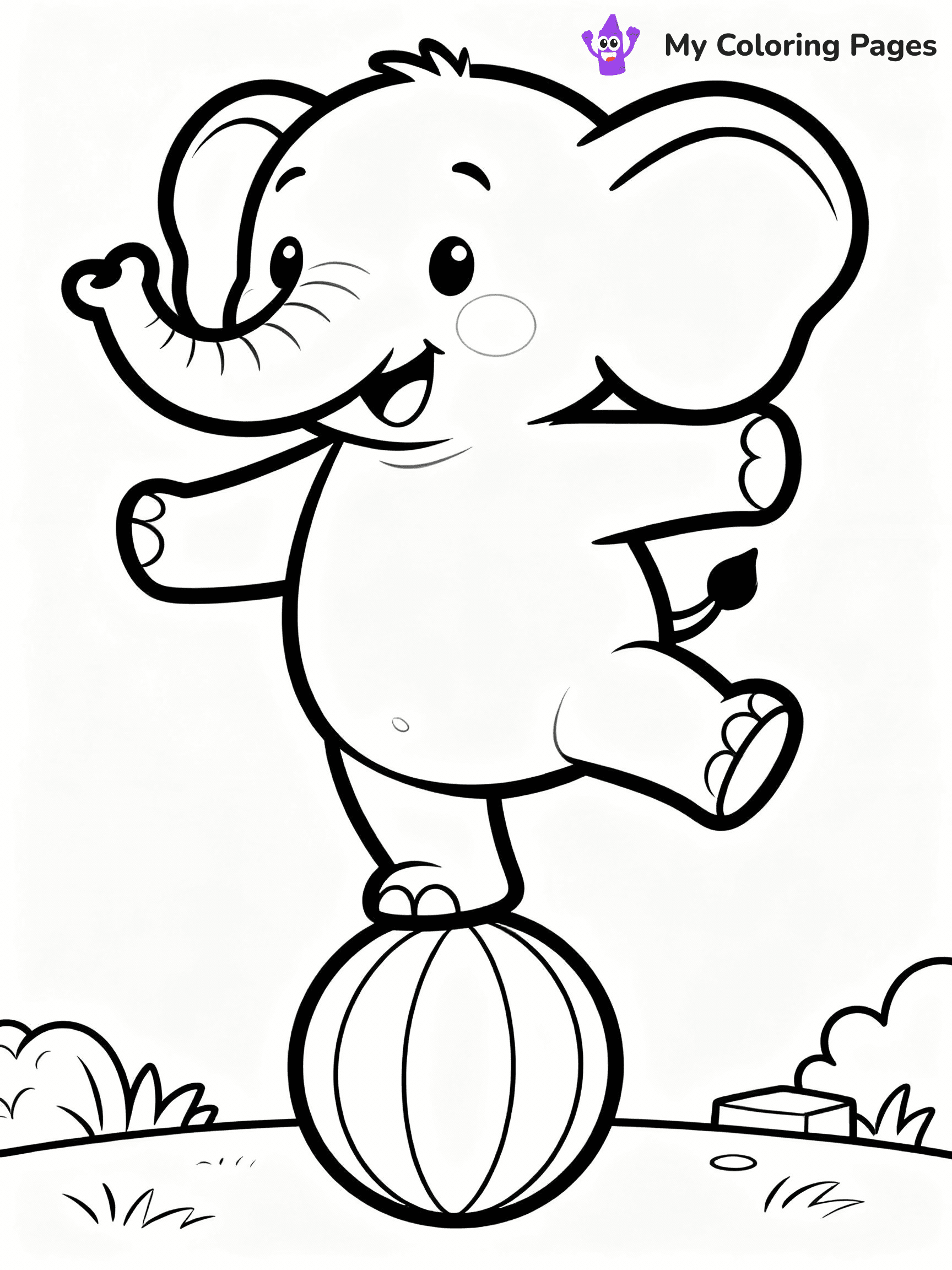 Elephant Coloring Pages - 10