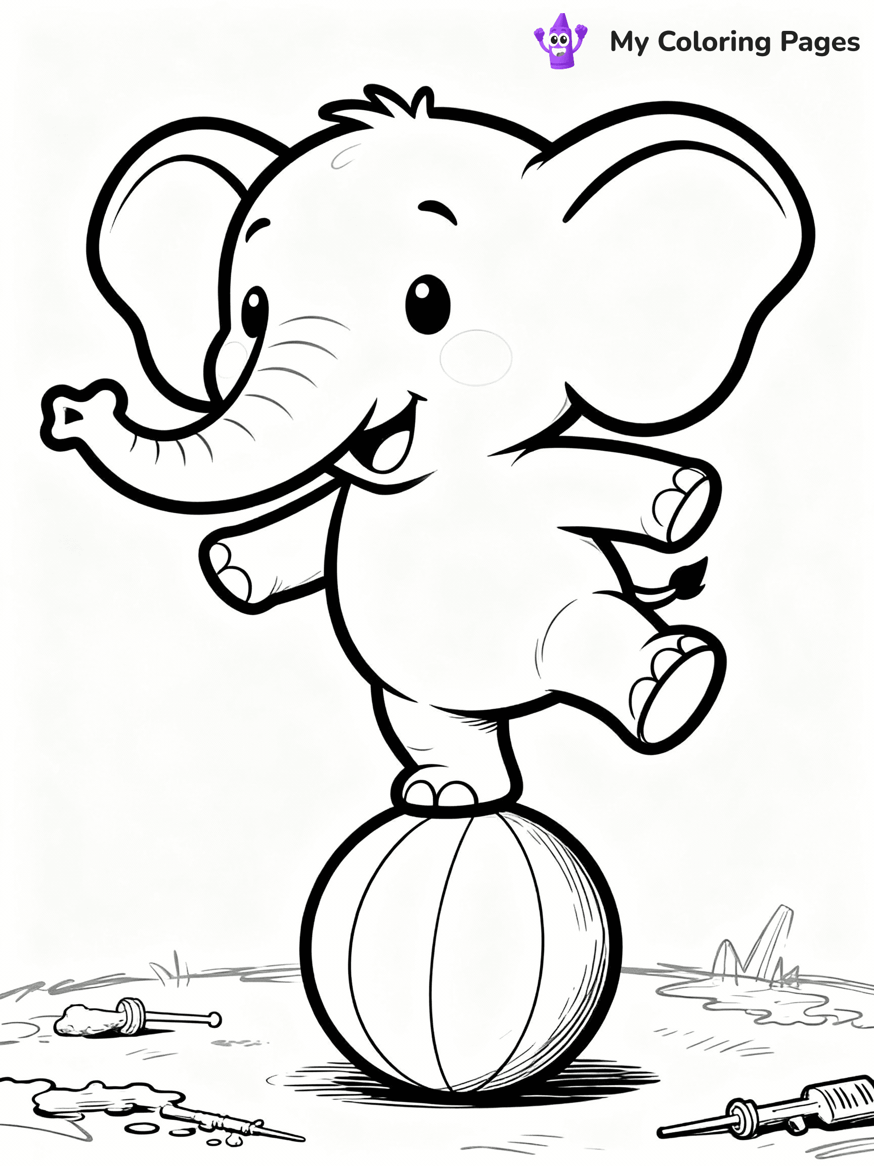 Elephant Coloring Pages - 9