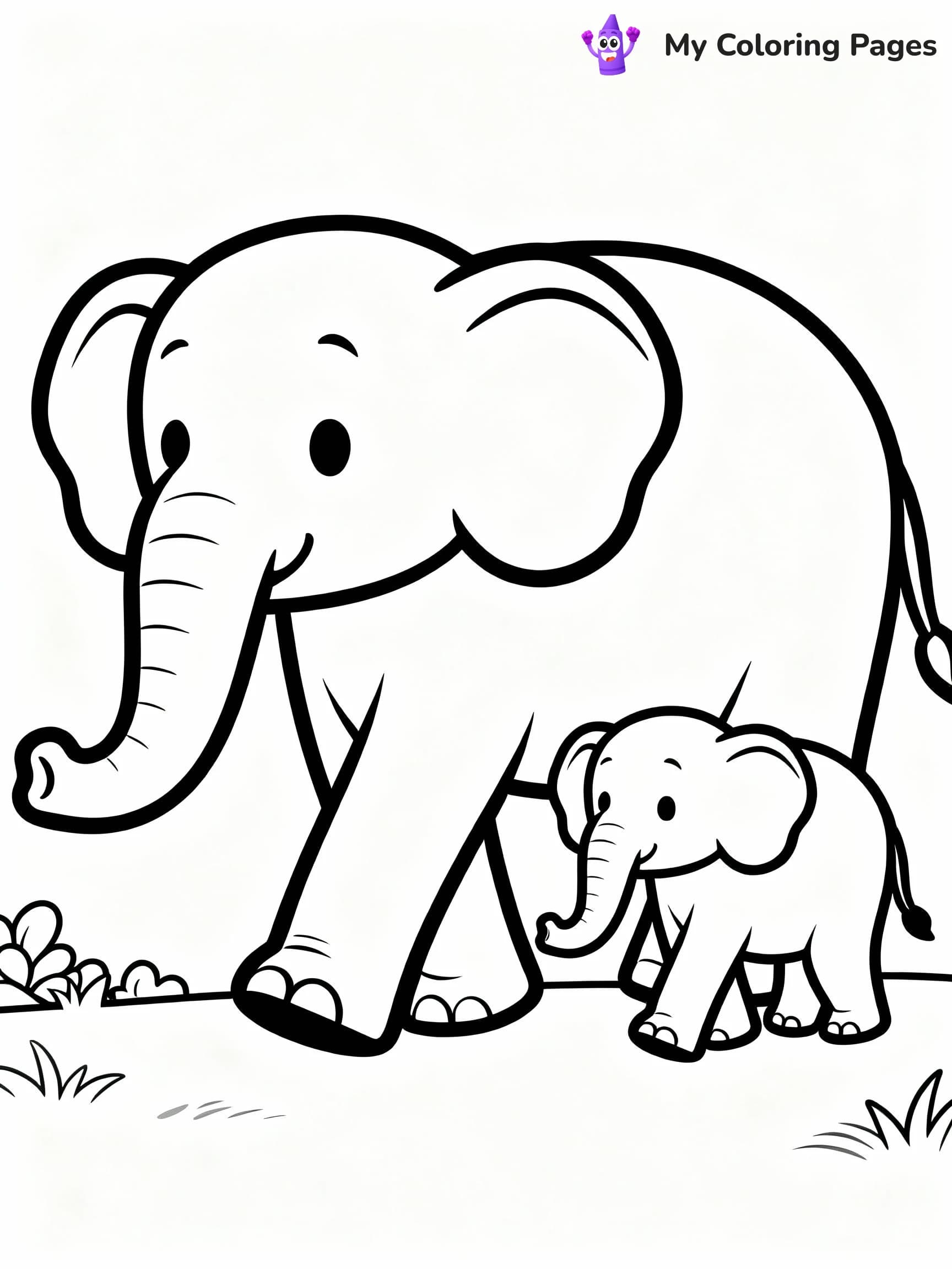 Elephant Coloring Pages - 8