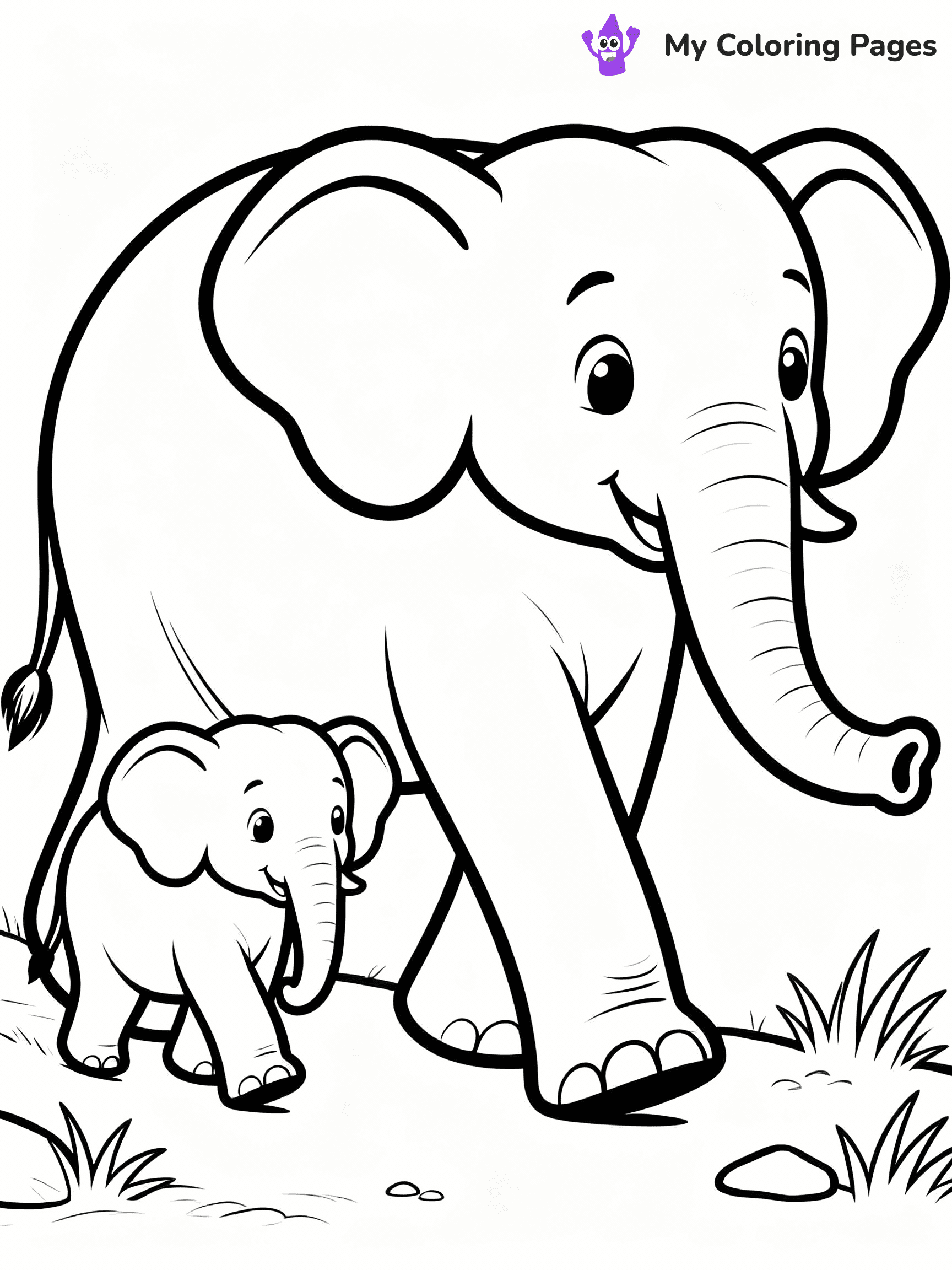 Elephant Coloring Pages - 7