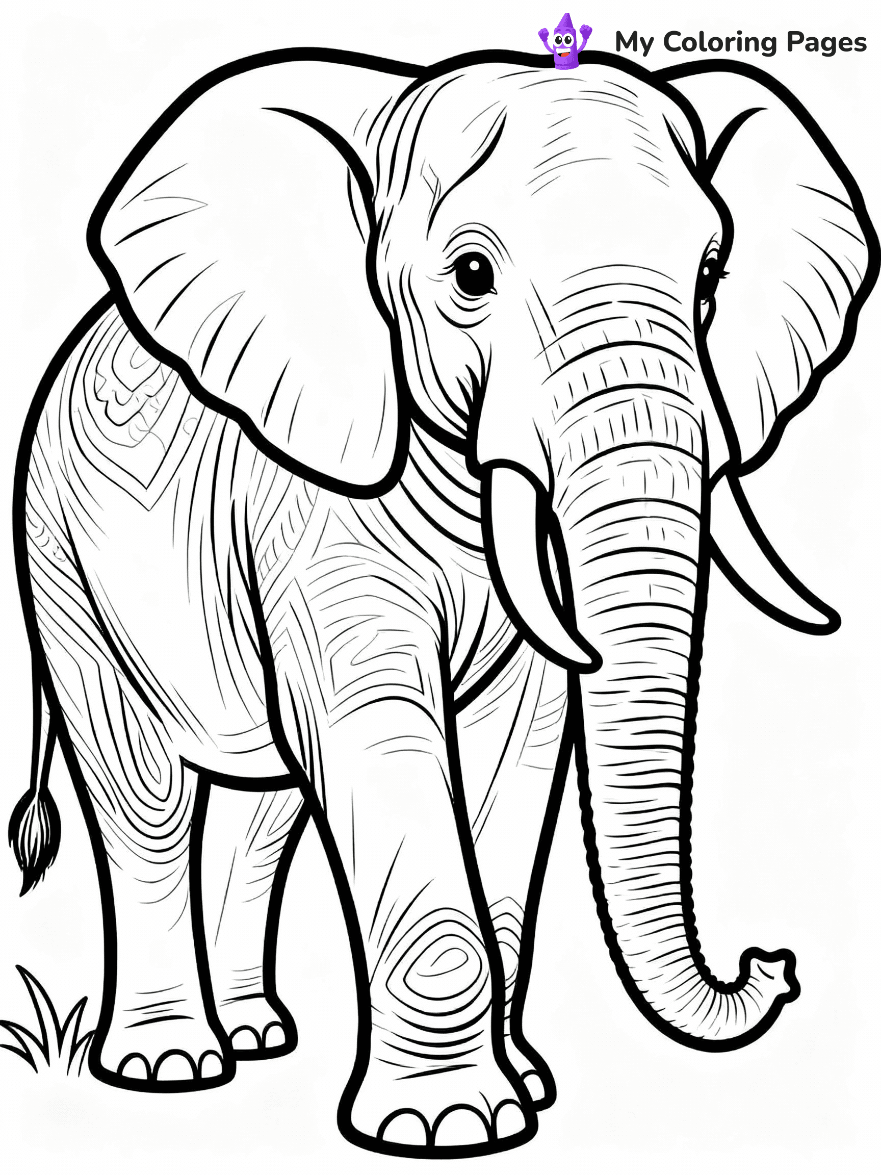Elephant Coloring Pages - 4