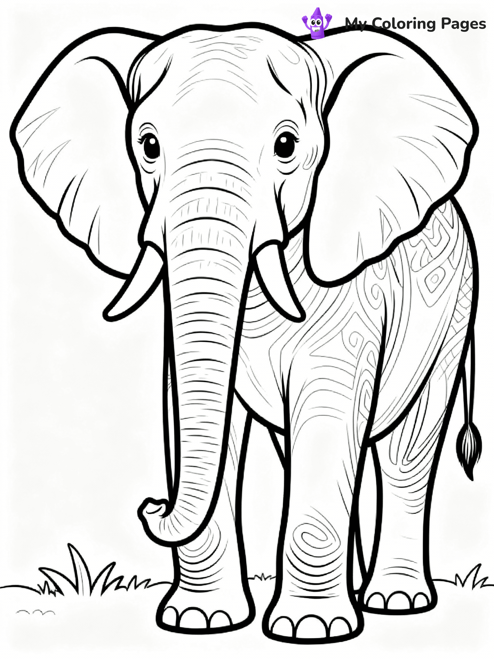 Elephant Coloring Pages - 3