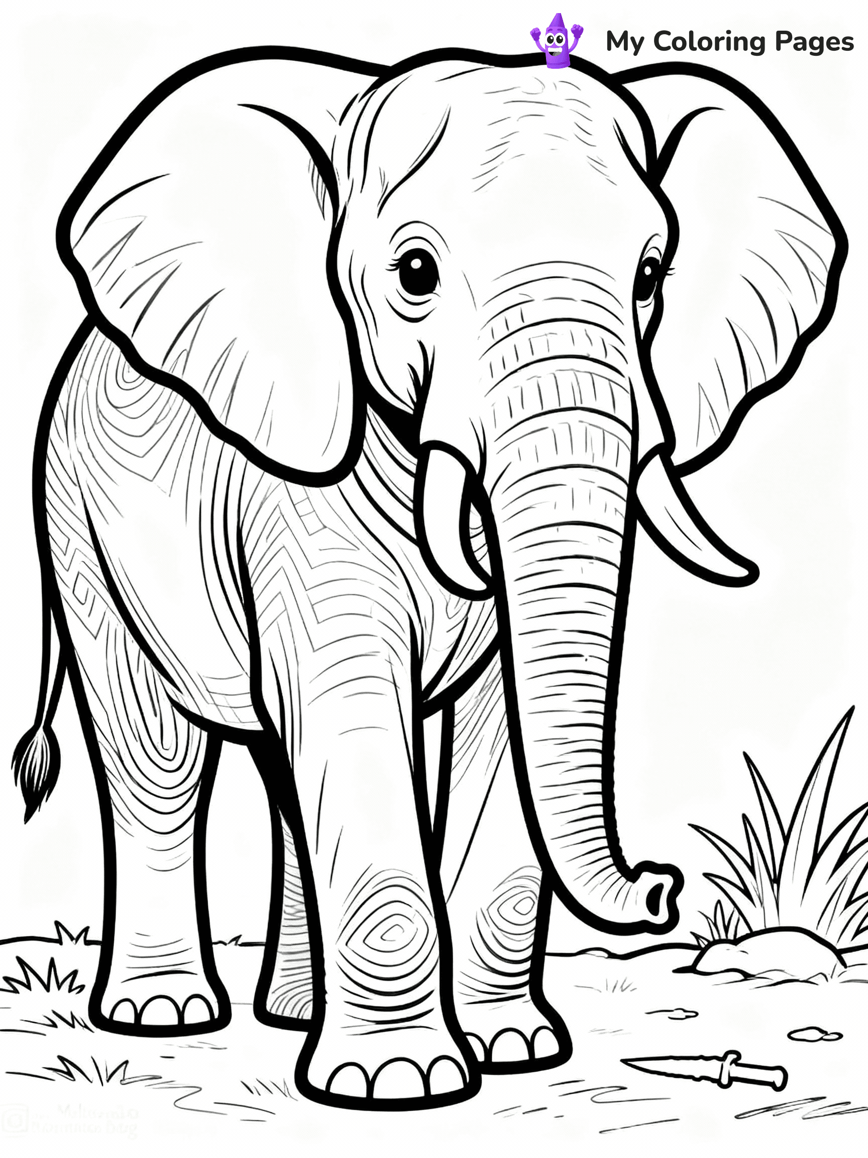 Elephant Coloring Pages - 2