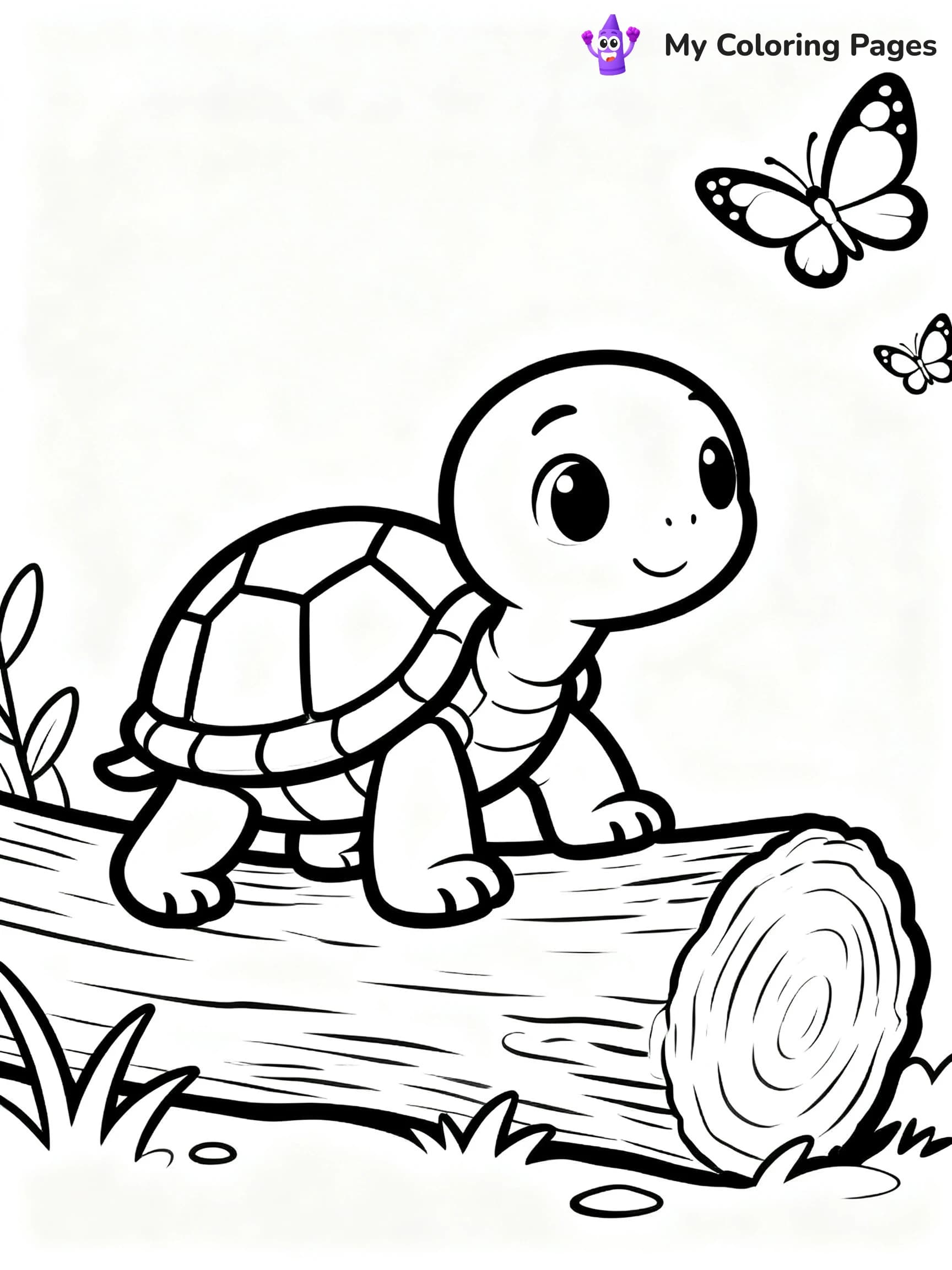 Cute Baby Turtle Coloring Pages - 14