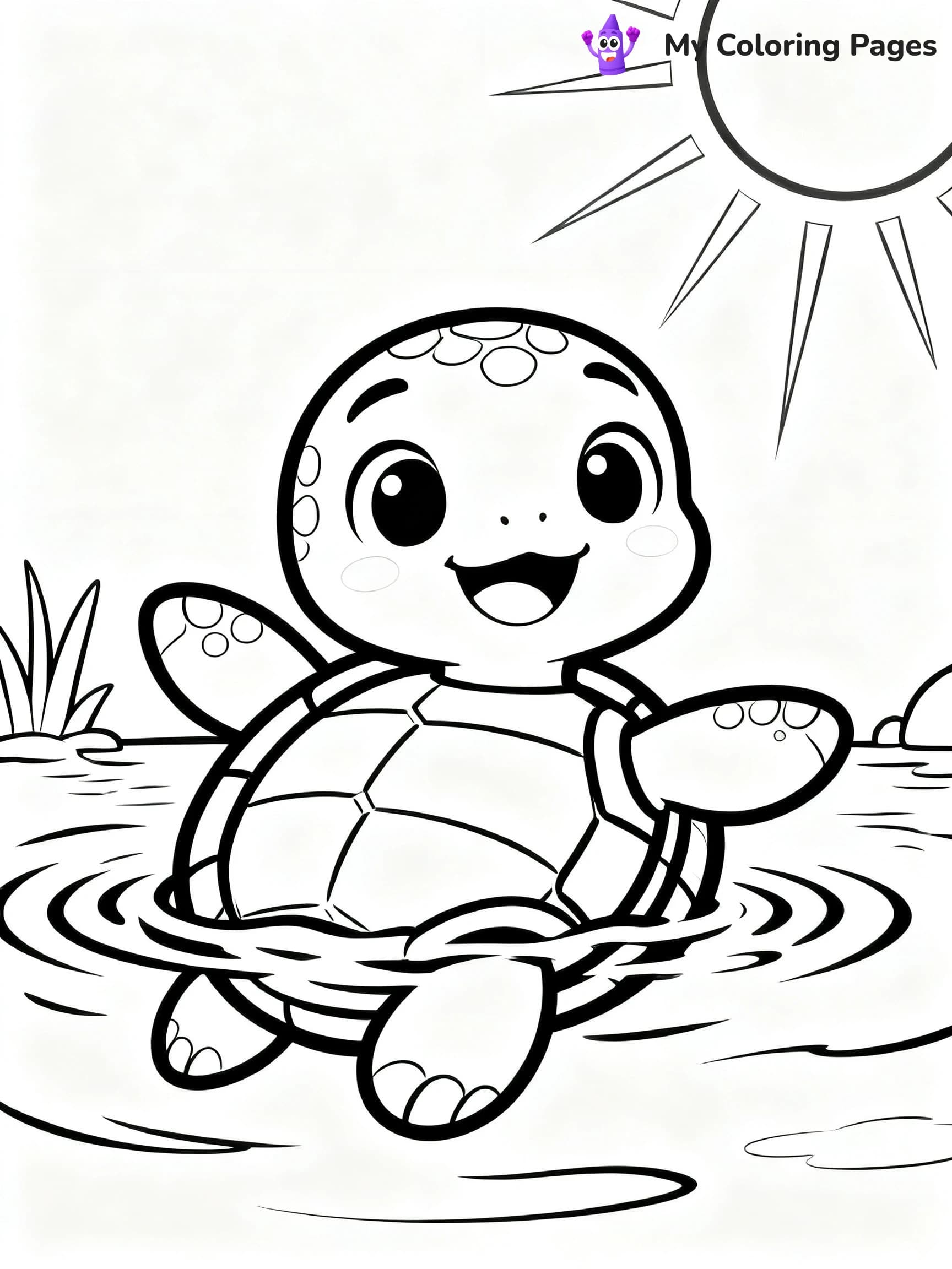 Cute Baby Turtle Coloring Pages - 13