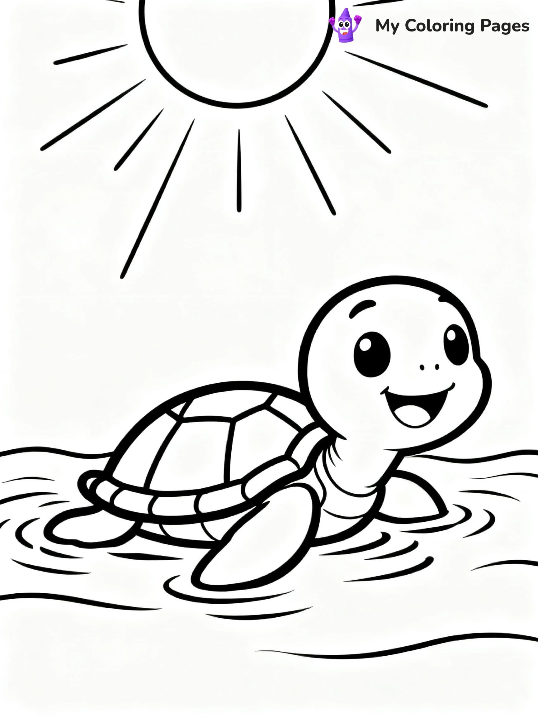 Cute Baby Turtle Coloring Pages - 12
