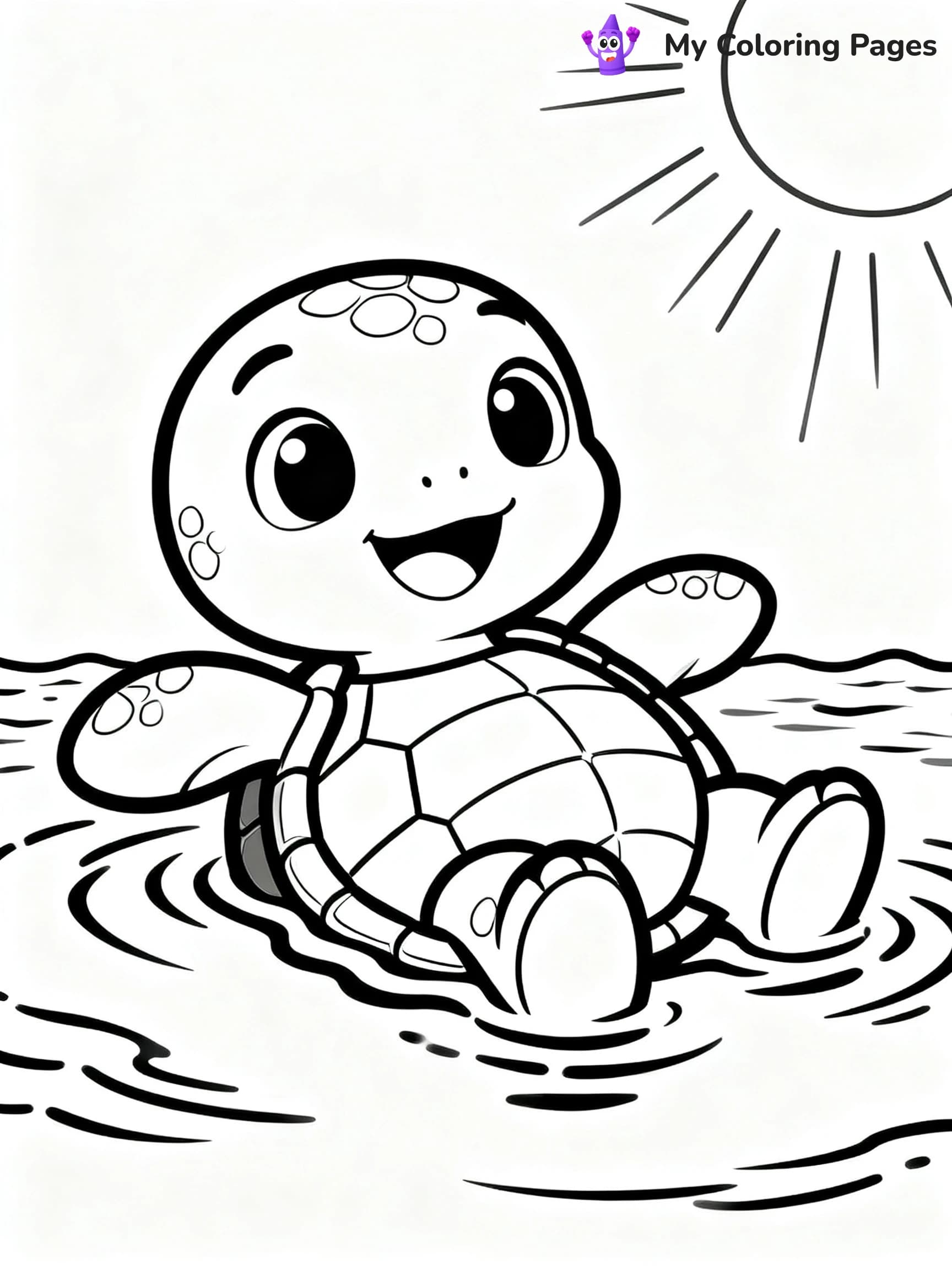 Cute Baby Turtle Coloring Pages - 11