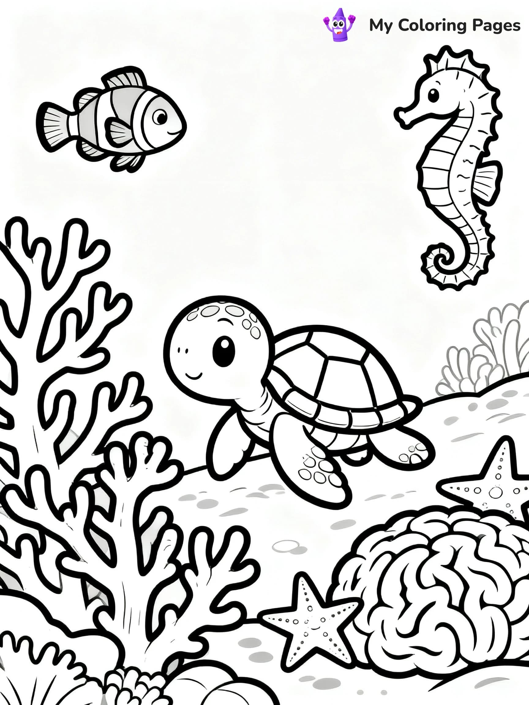 Cute Baby Turtle Coloring Pages - 7