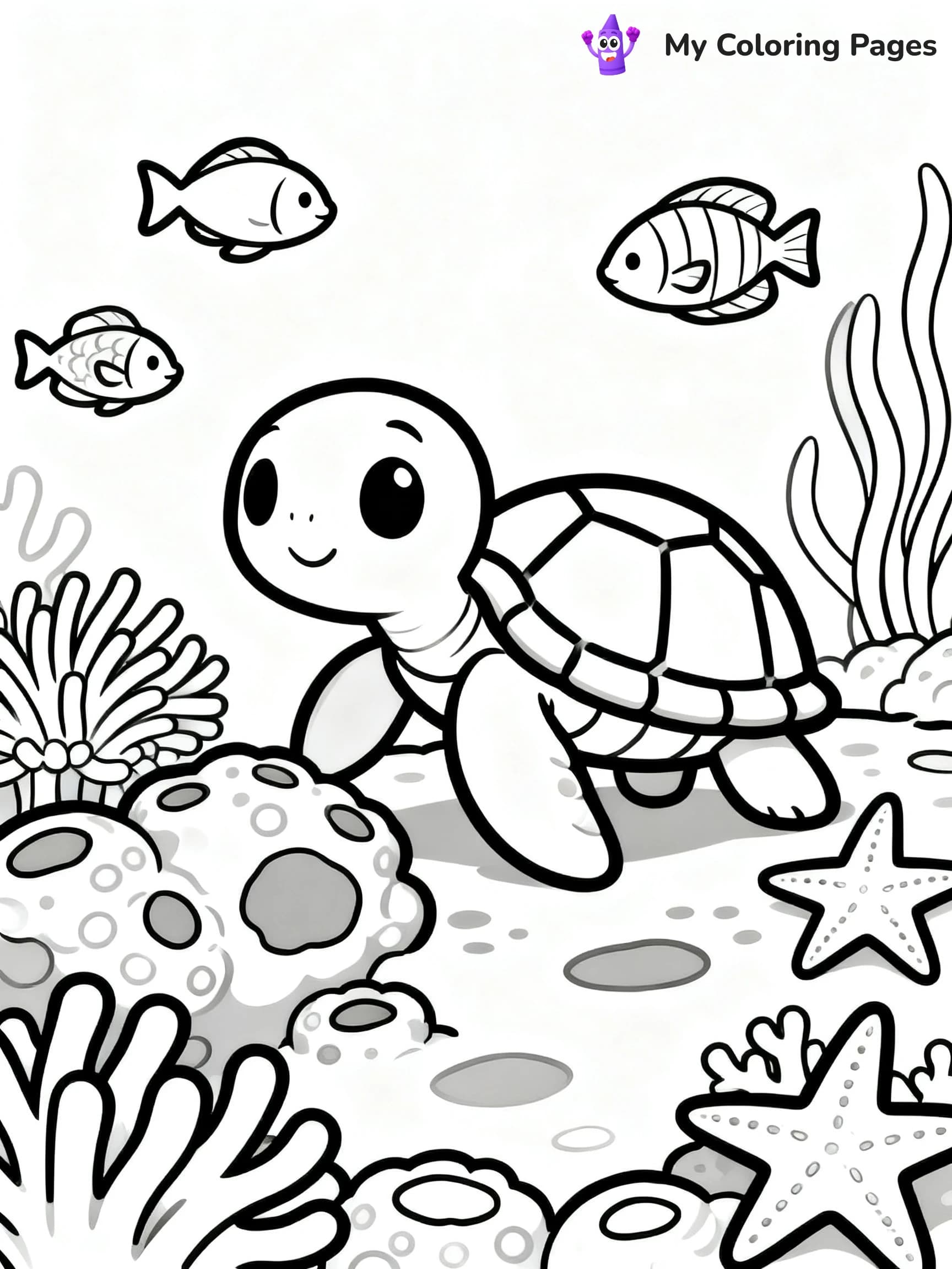 Cute Baby Turtle Coloring Pages - 5