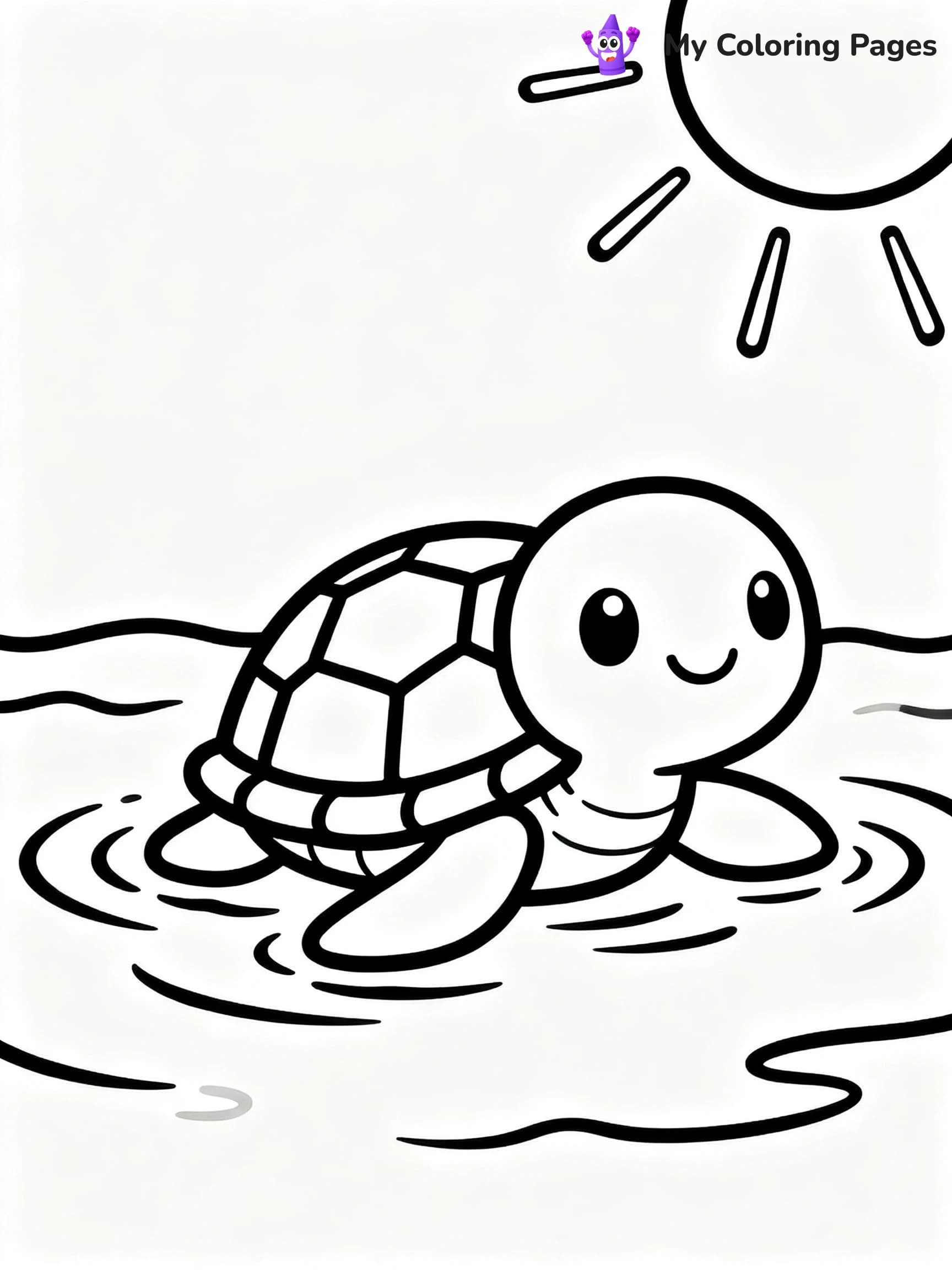 Cute Baby Turtle Coloring Pages - 3