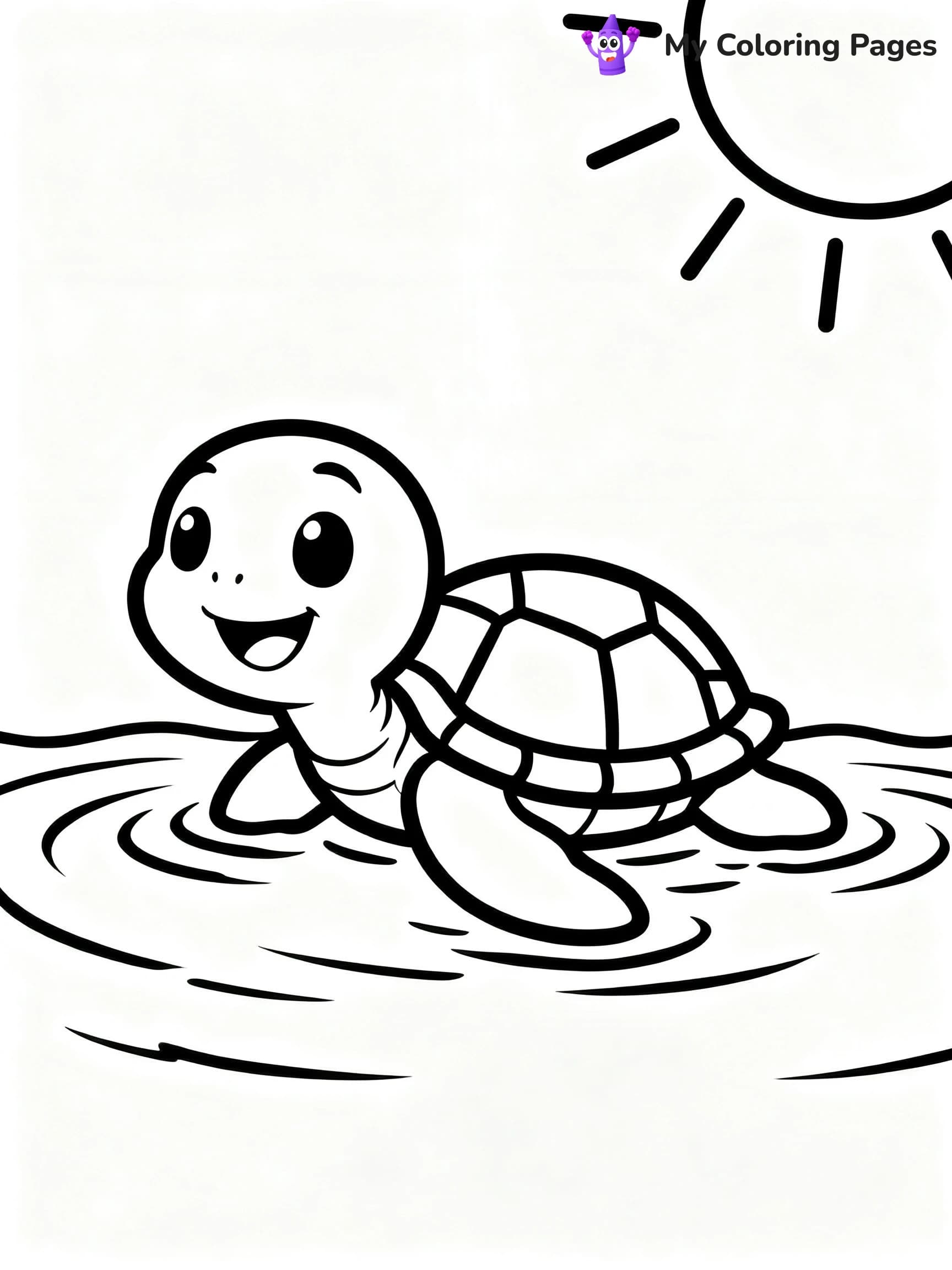 Cute Baby Turtle Coloring Pages - 2